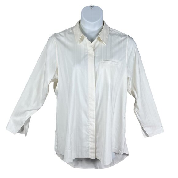 Athleta Urbanite 2.0 Womens XL Button Up Long Sleeve Tunic Top Blouse Minimalist - Picture 1 of 16